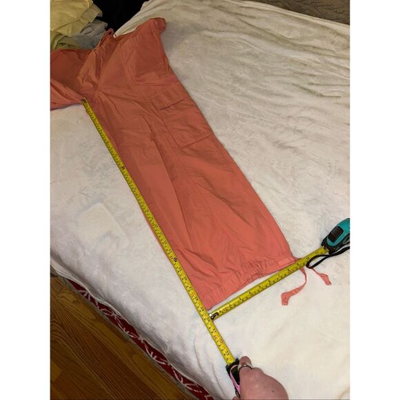 Aerie Medium Utility Cargo Pants High Rise Womens Solid Coral Peach Color NWT - Picture 8 of 9